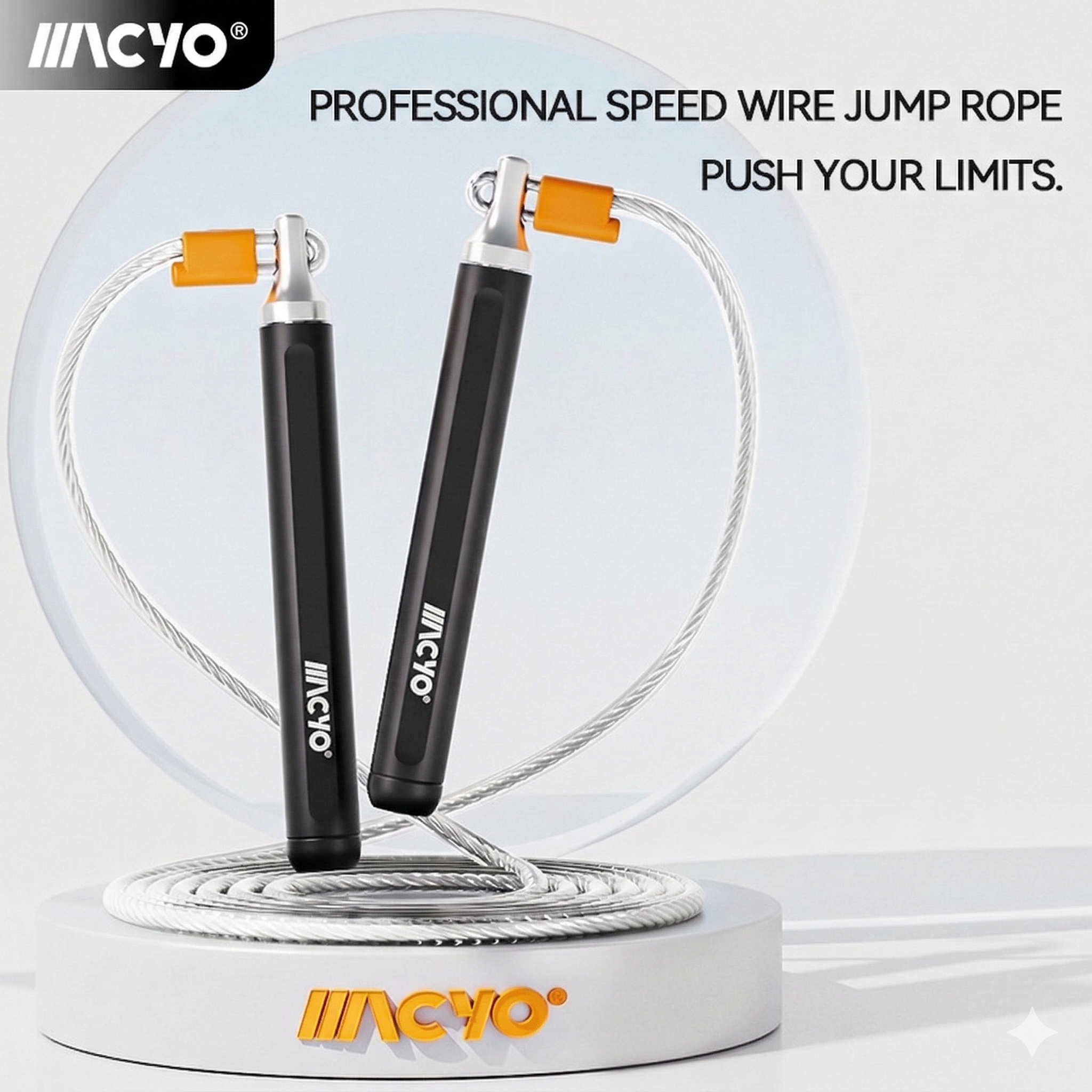 Speed Jump Rope with Ball Bearings – Adjustable Steel Cable Skipping Rope with Aluminum Handles for Fitness, CrossFit, Boxing & Cardio Training for Men & Women