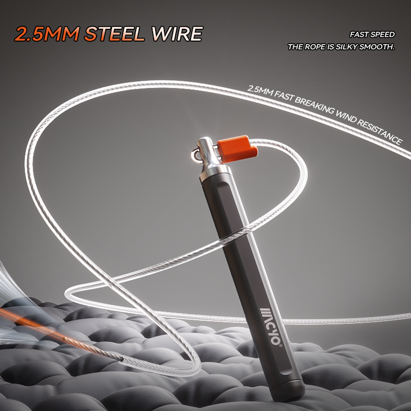 Speed Jump Rope with Ball Bearings – Adjustable Steel Cable Skipping Rope with Aluminum Handles for Fitness, CrossFit, Boxing & Cardio Training for Men & Women